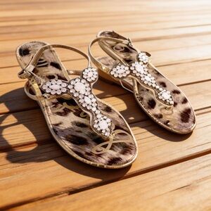 SAME EDELMAN WOMENS ROSS SANDALS SIZE 8.5 M CHEETAH PATTERN